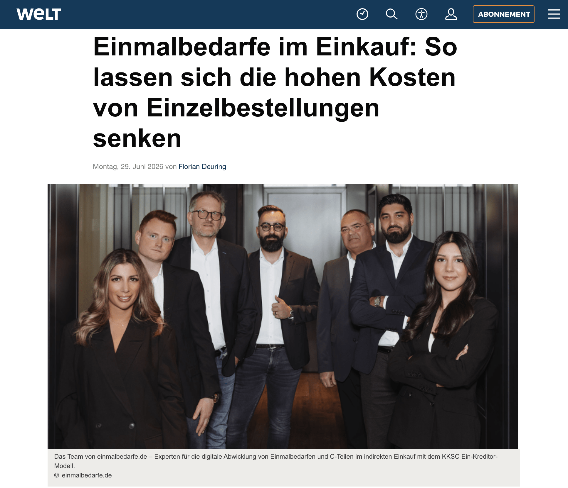 Einmalbedarfe im Einkauf